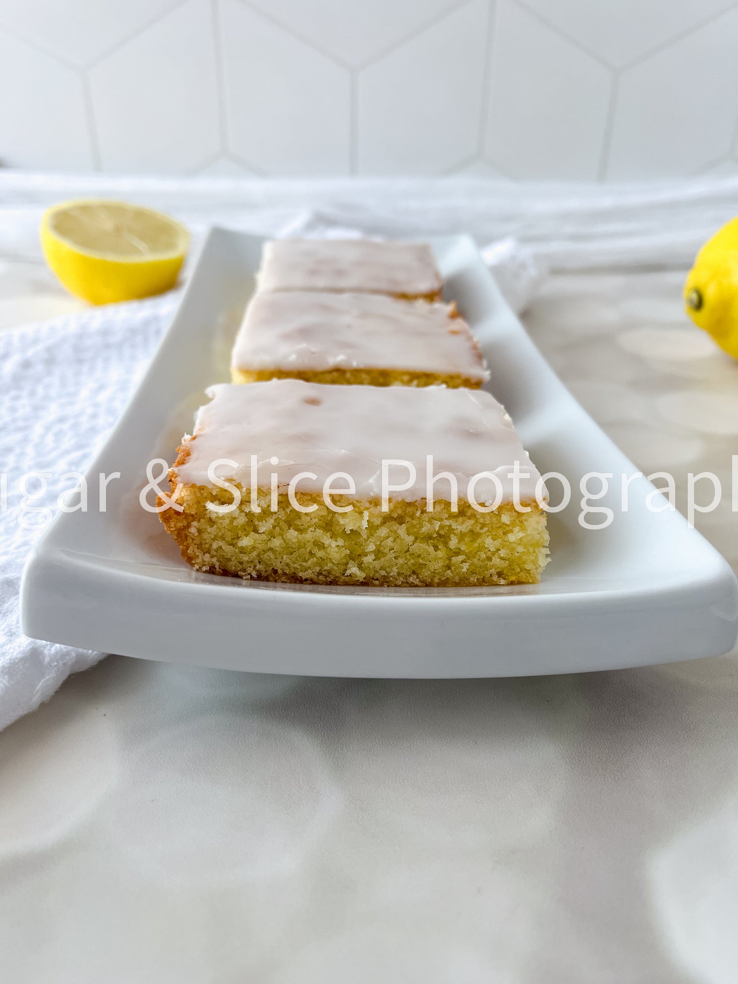 Gluten Free Lemon Brownies on Lilac Ash Bokeh
