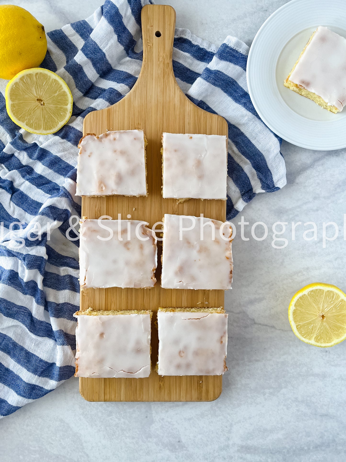 Gluten Free Lemon Brownies on Marble