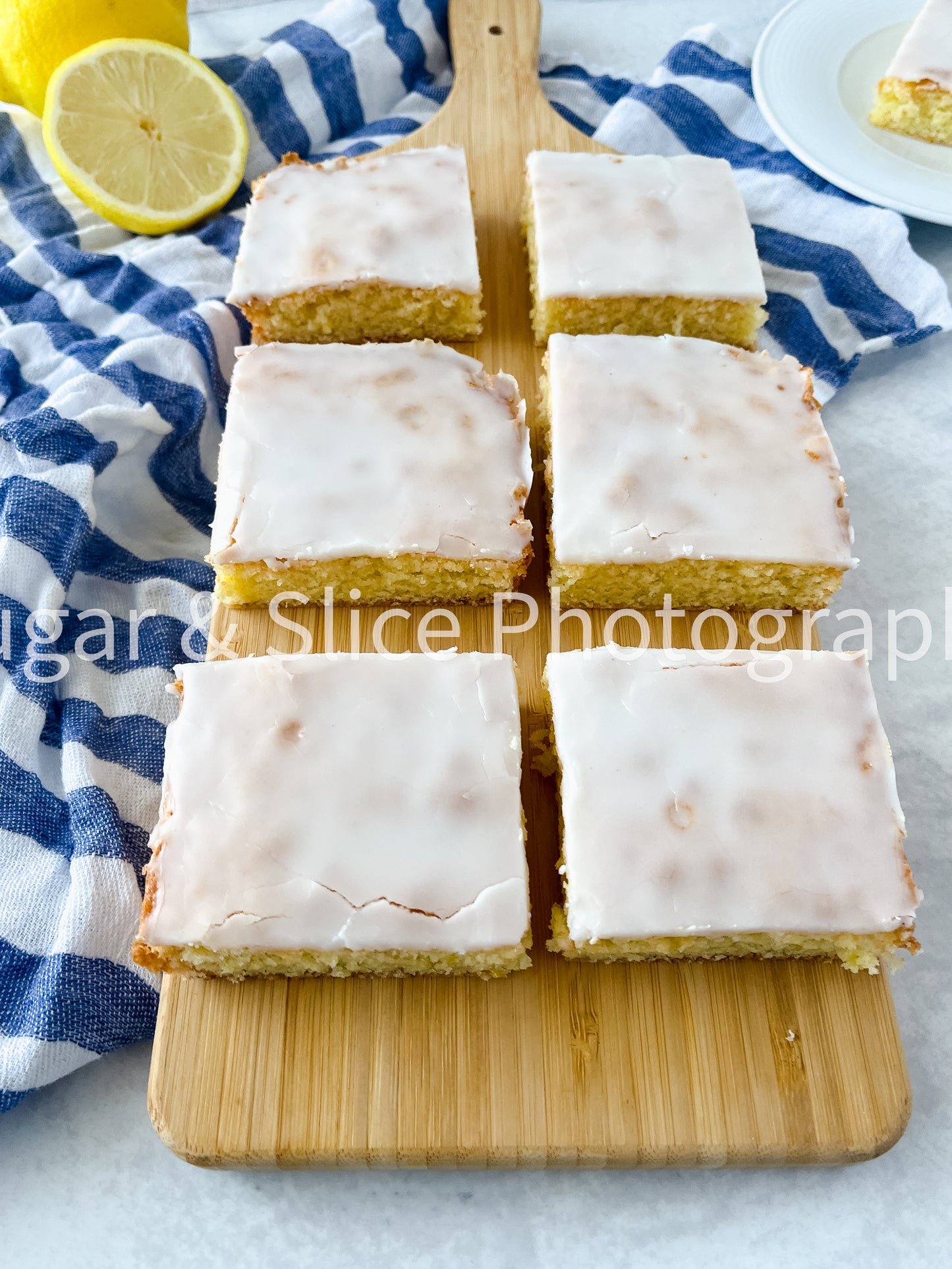 Gluten Free Lemon Brownies on Marble