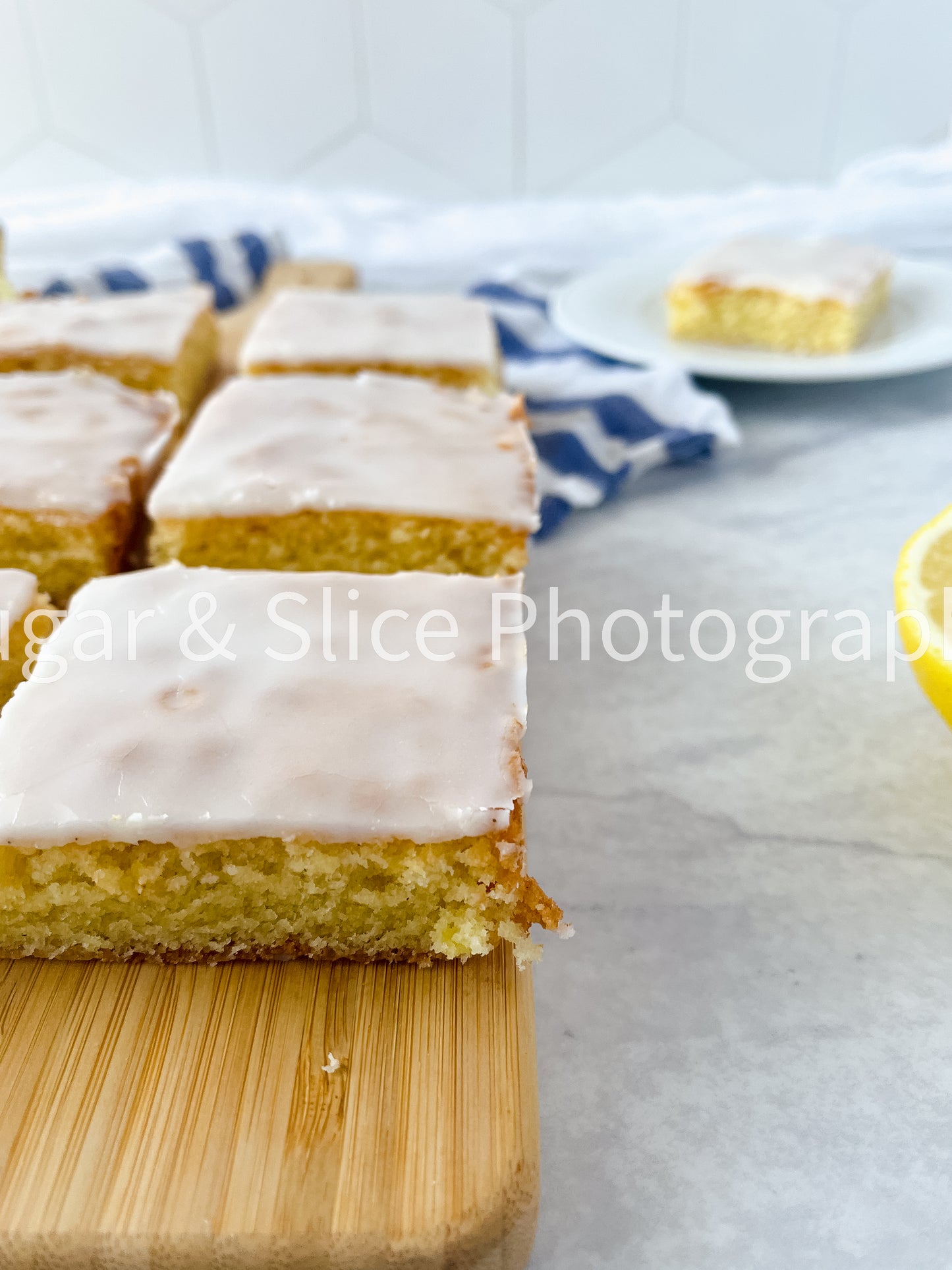 Gluten Free Lemon Brownies on Marble