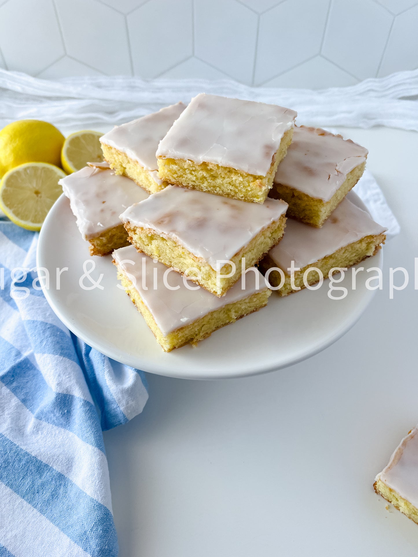 Gluten Free Lemon Brownies on White