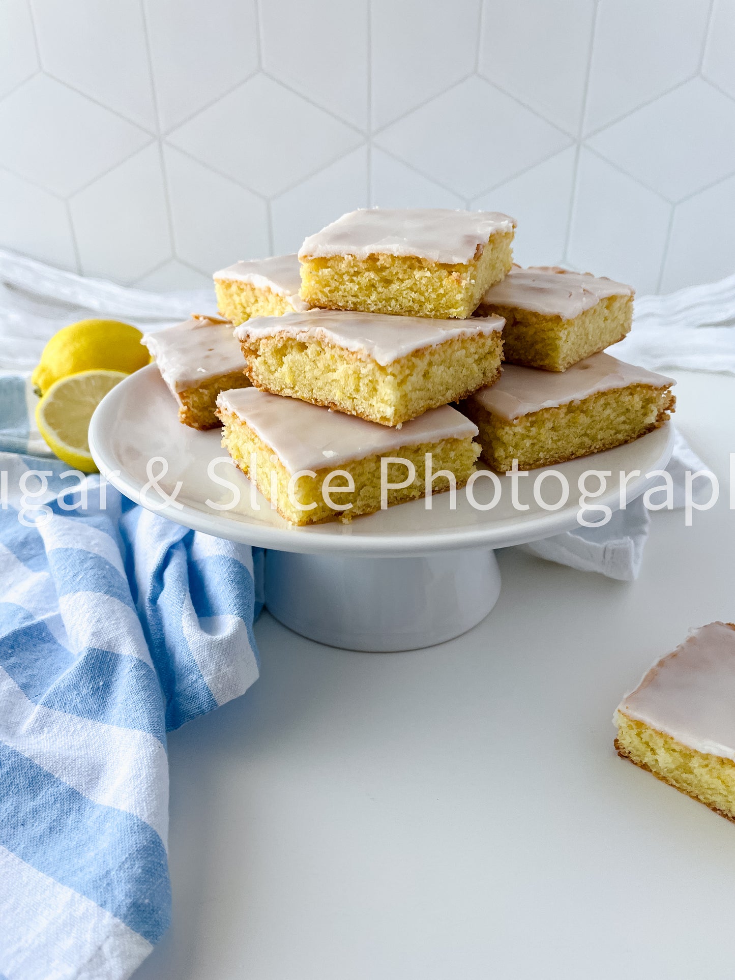 Gluten Free Lemon Brownies on White