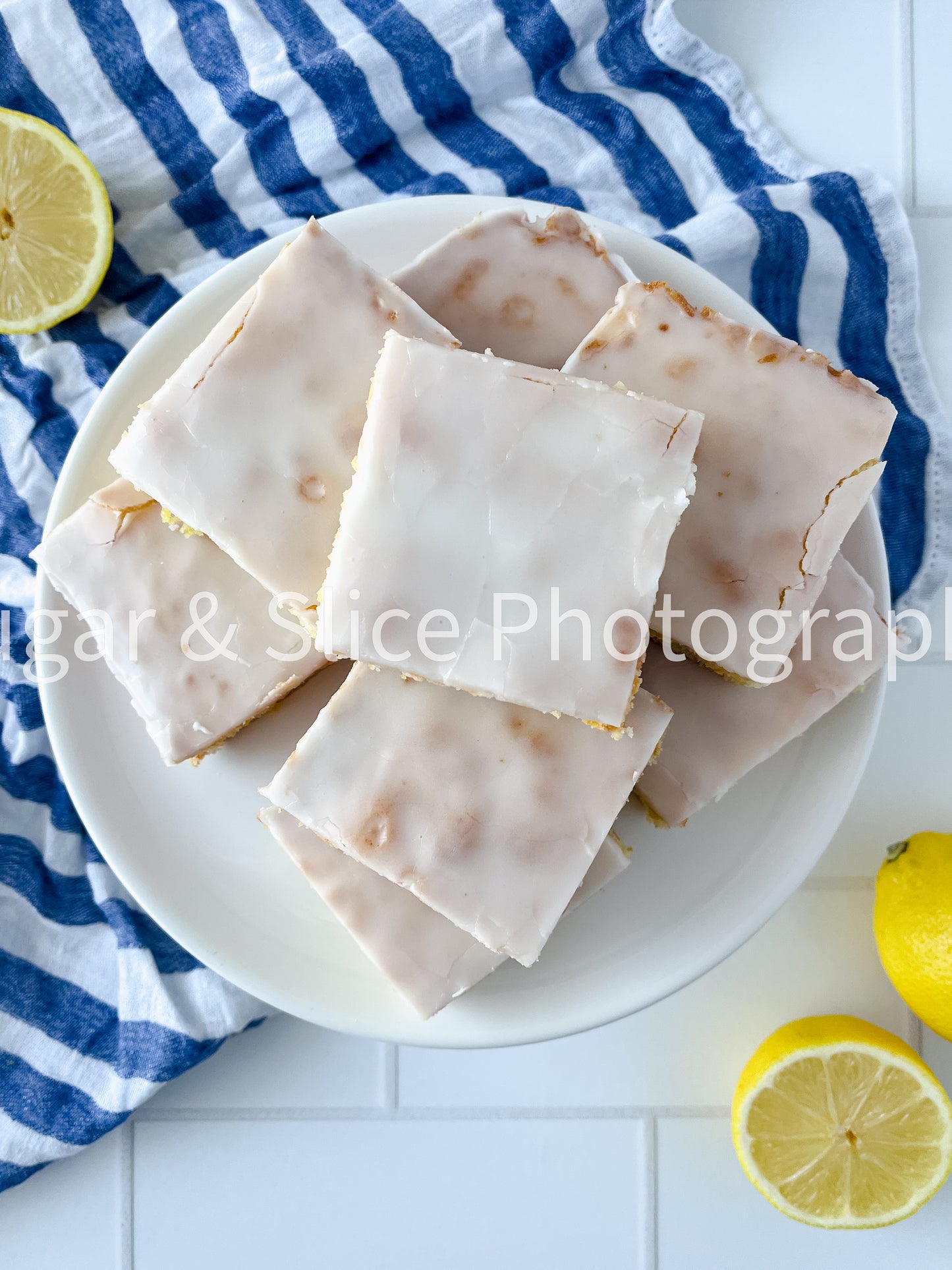 Gluten Free Lemon Brownies on White Ceramic Tile