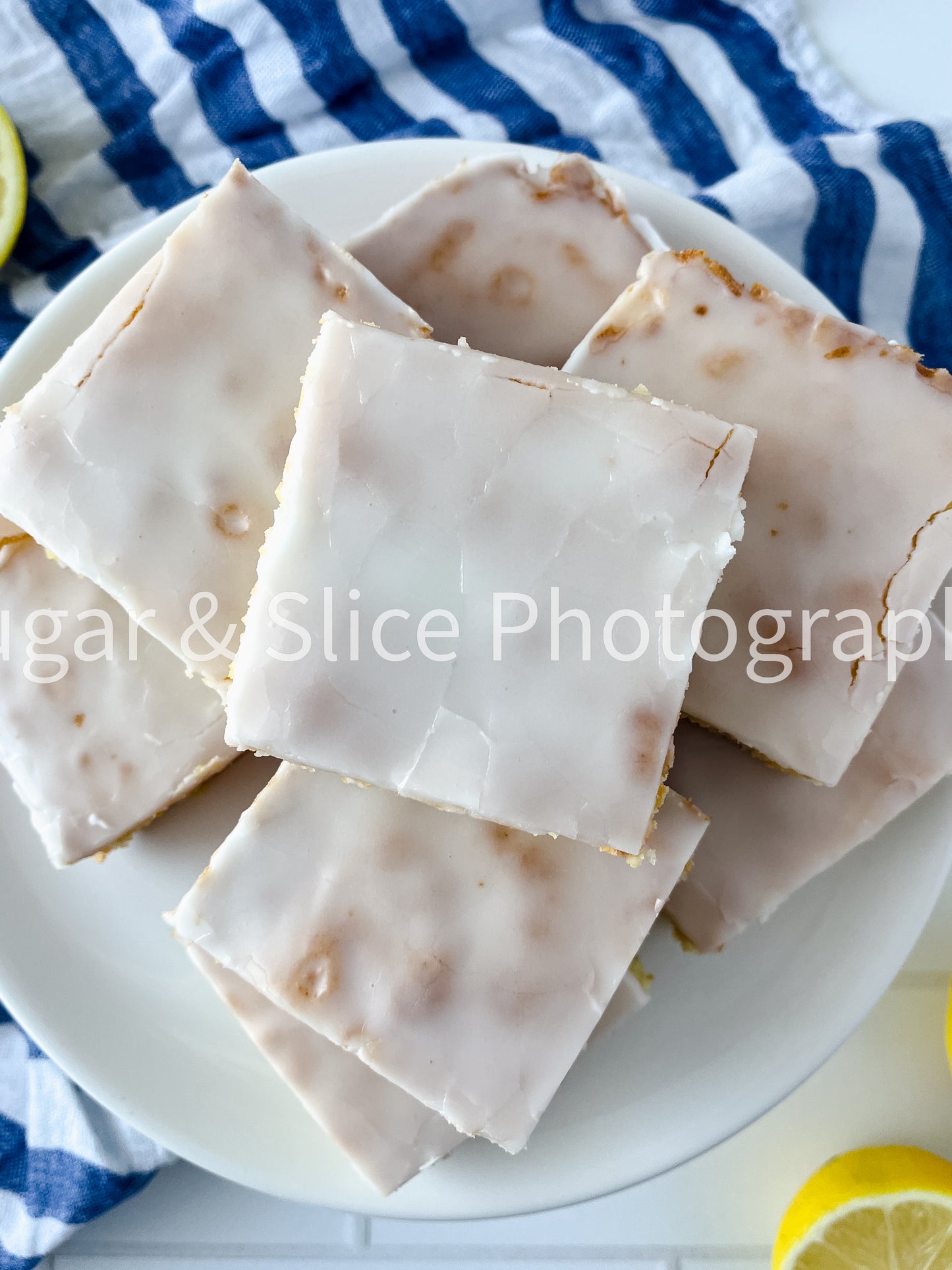 Gluten Free Lemon Brownies on White Ceramic Tile
