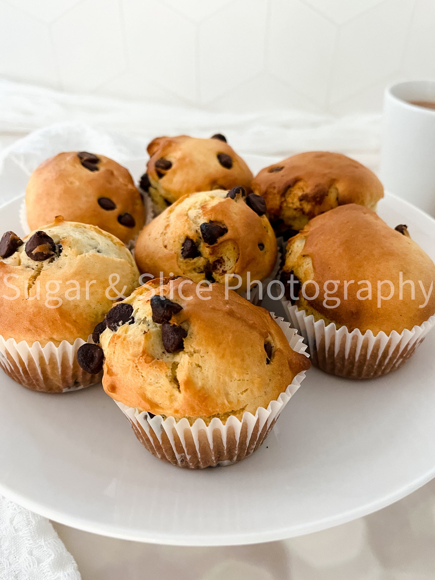 Chocolate Chip Muffins on Lilac Ash Bokeh