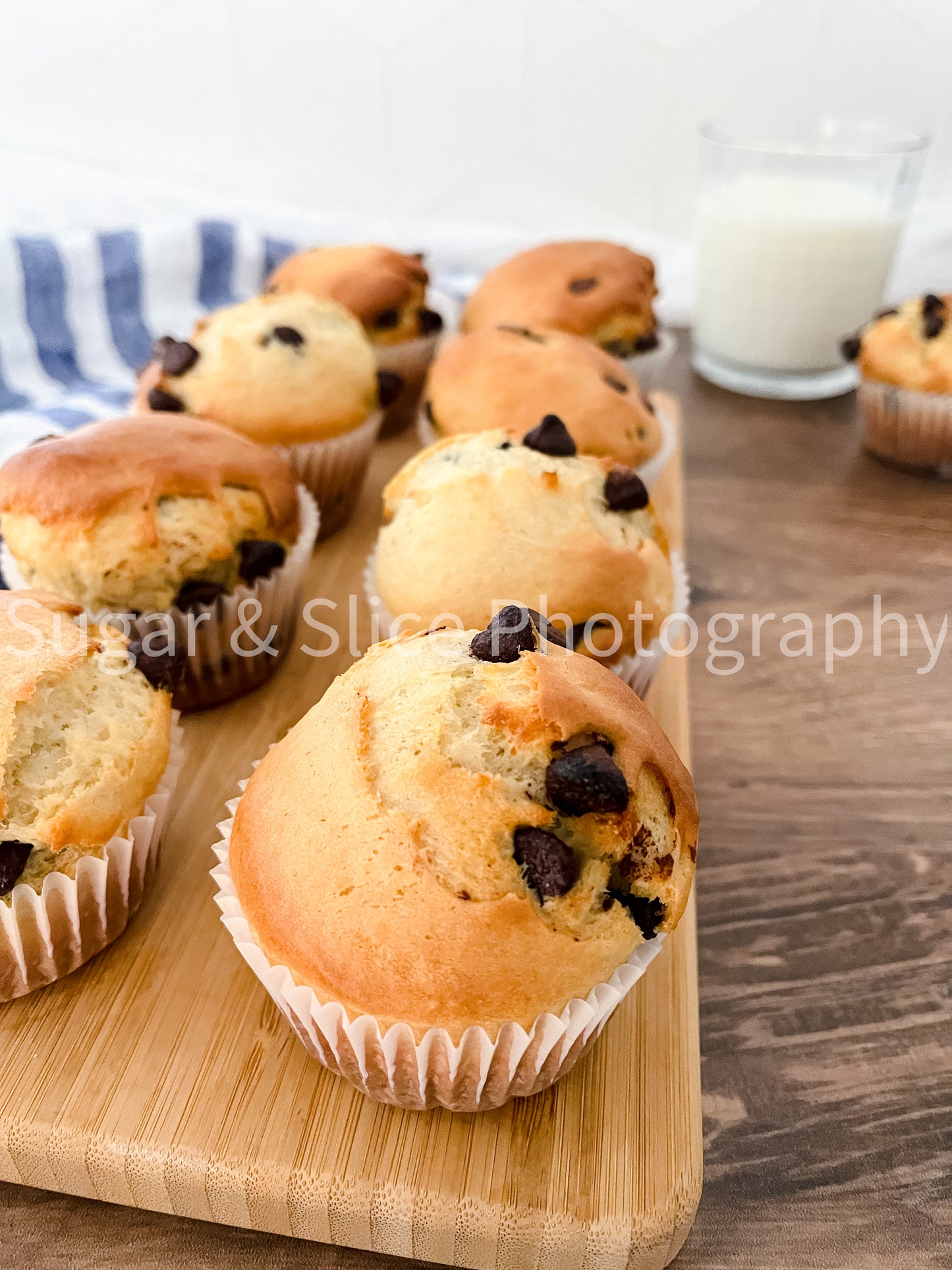 Chocolate Chip Muffins on Russian Oak