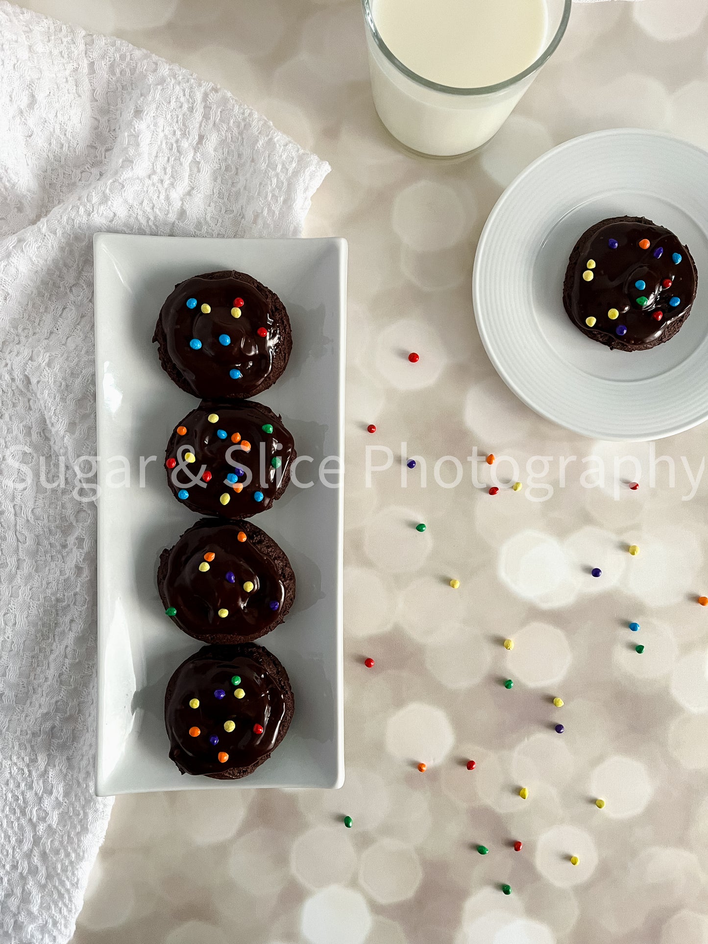 Copycat Cosmic Brownie Cookies on Lilac Ash Bokeh