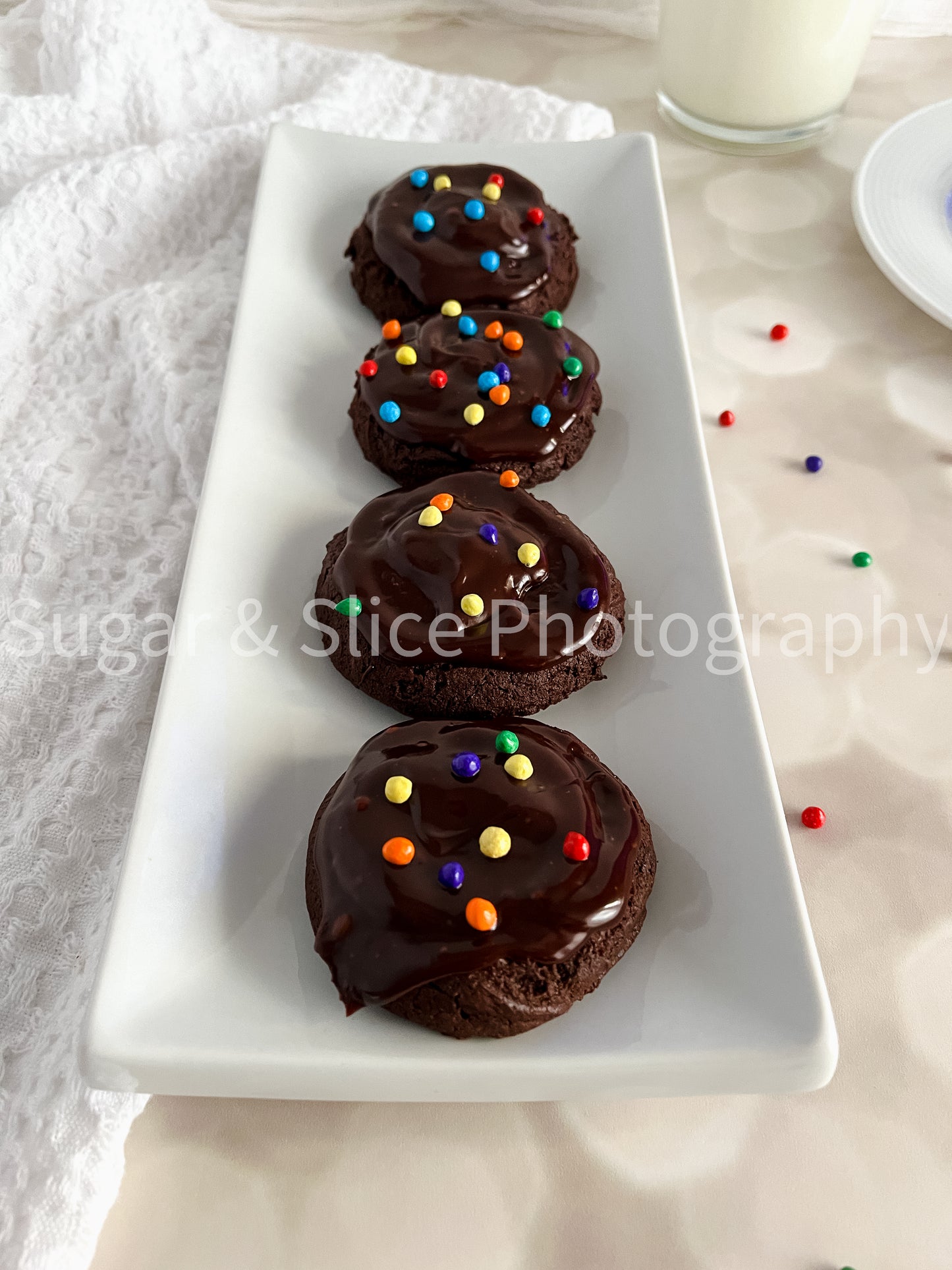 Copycat Cosmic Brownie Cookies on Lilac Ash Bokeh