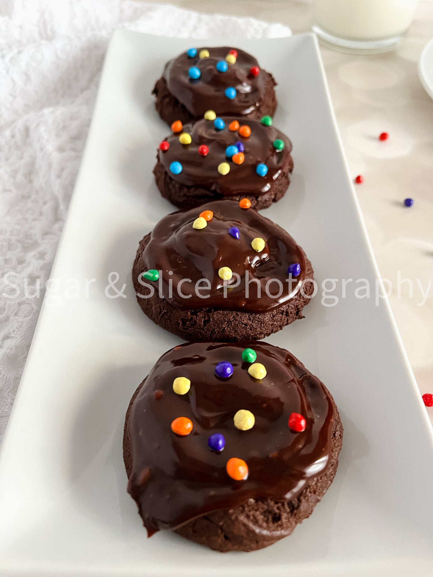 Copycat Cosmic Brownie Cookies on Lilac Ash Bokeh