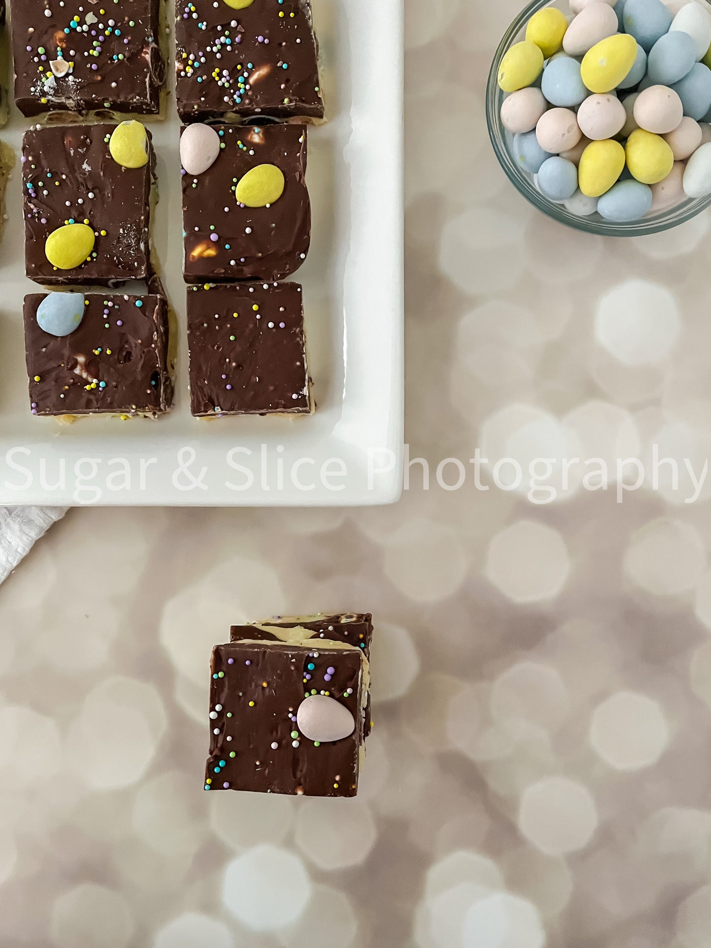 Easter Fudge on Lilac Ash Bokeh