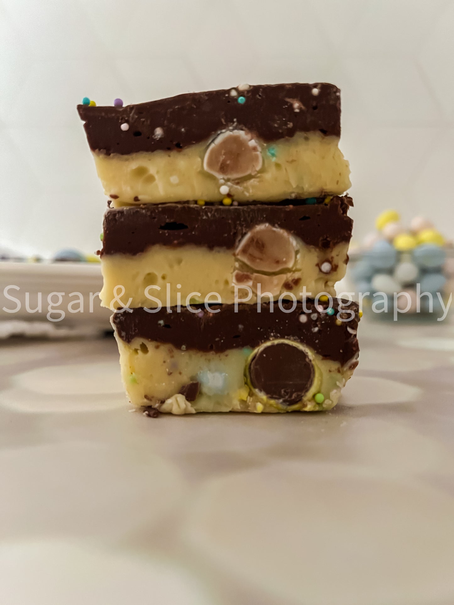 Easter Fudge on Lilac Ash Bokeh