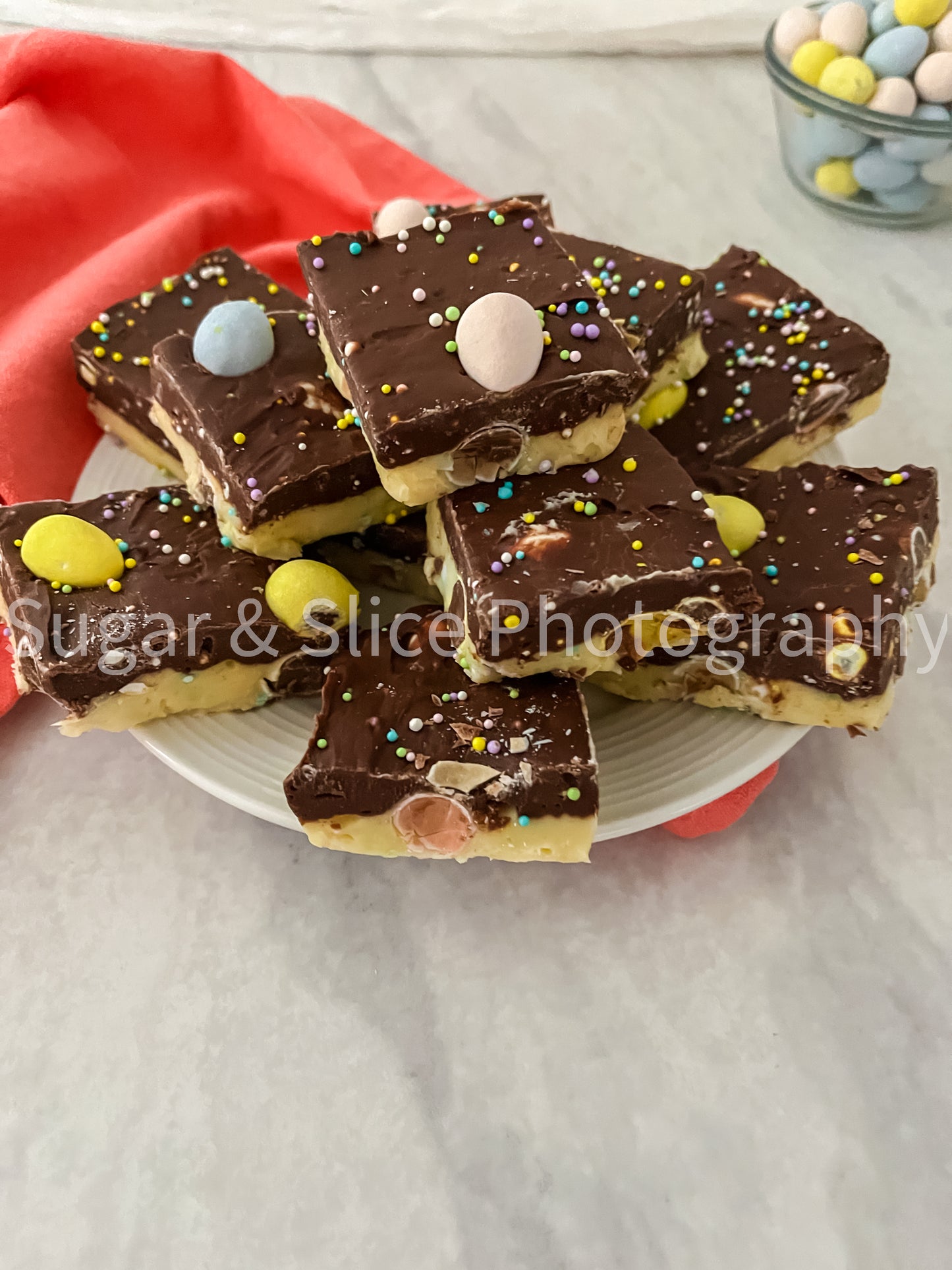 Easter Fudge on Marble