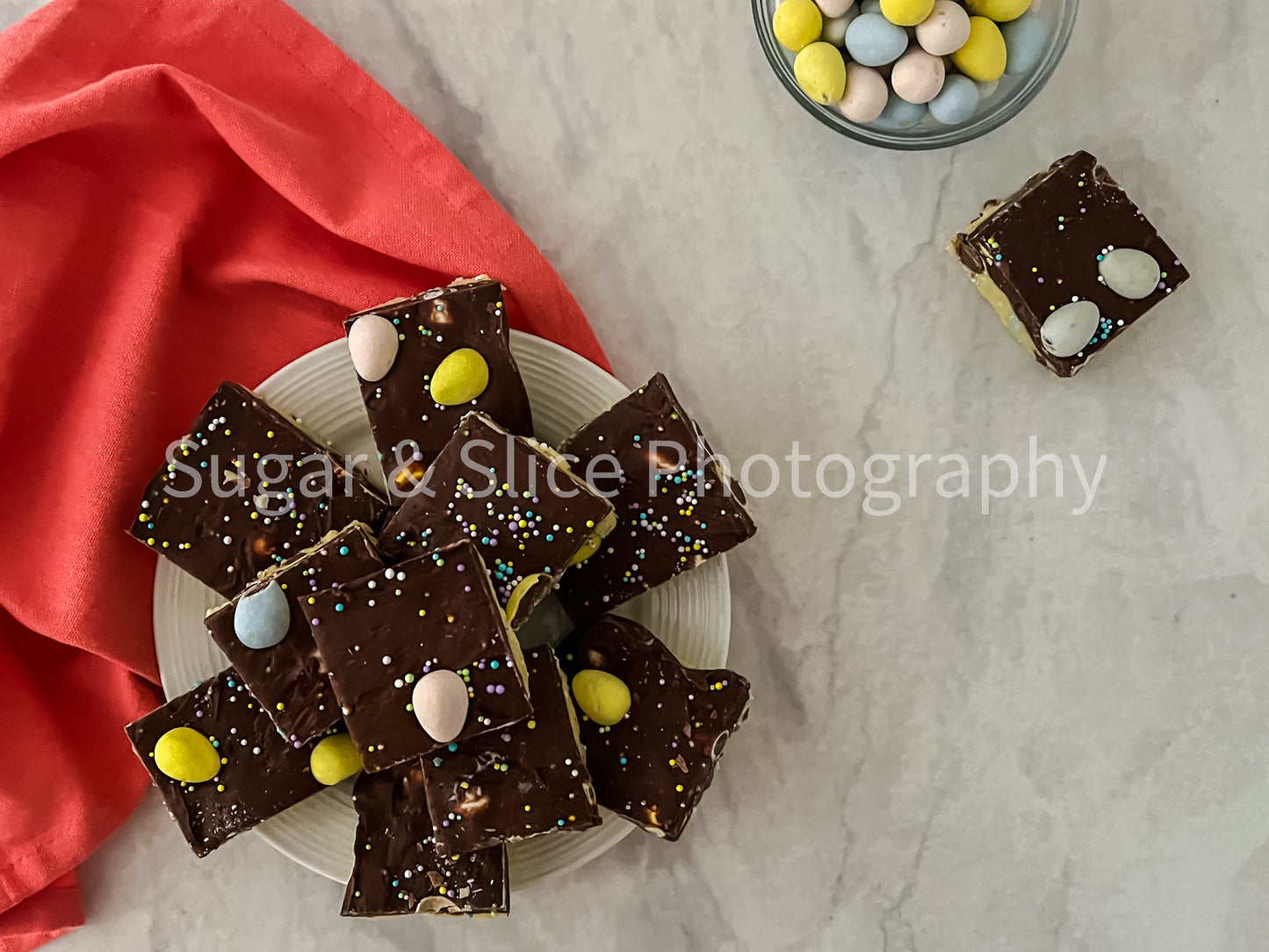 Easter Fudge on Marble