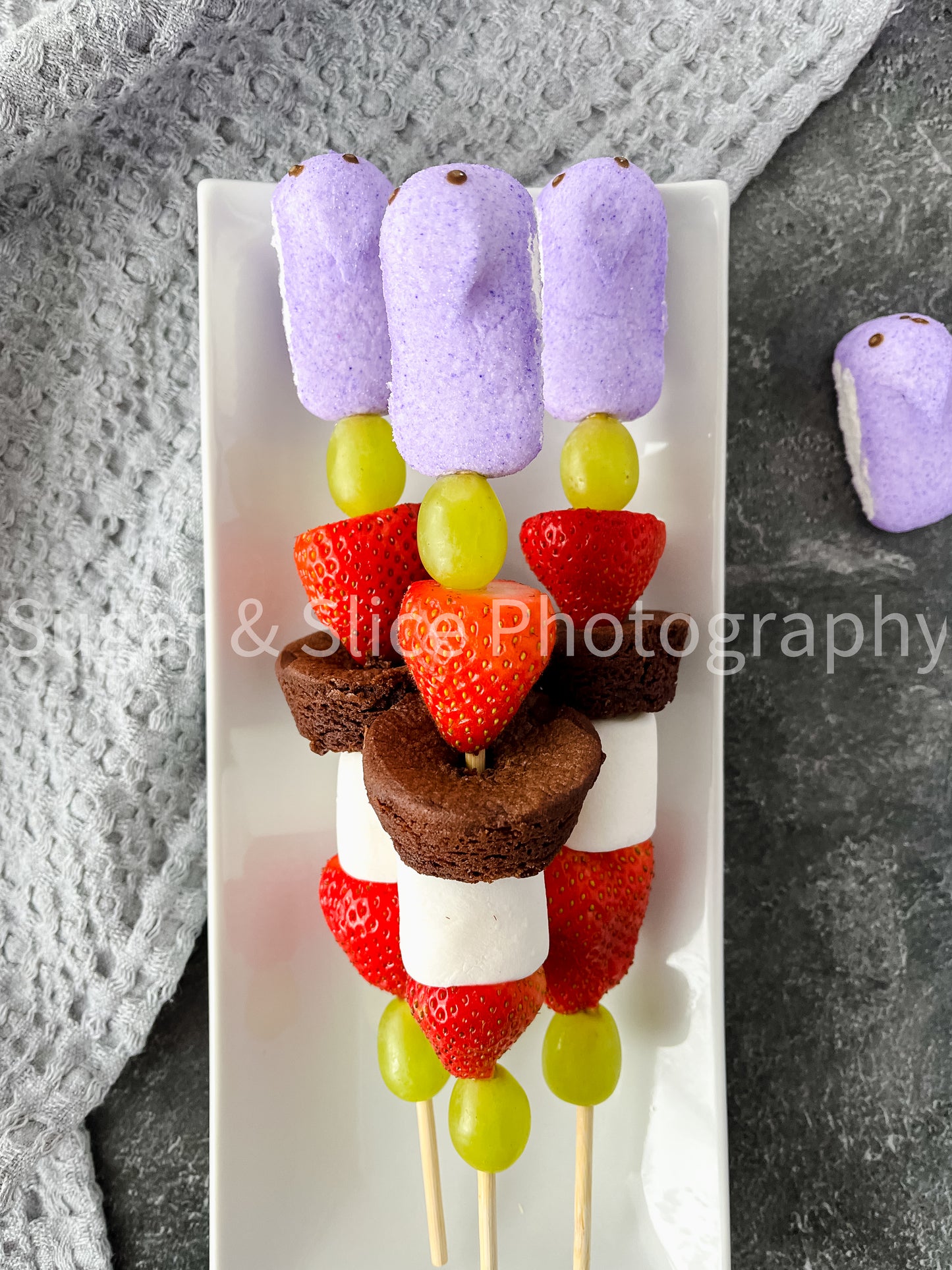 Easter Kabobs on Black Slate