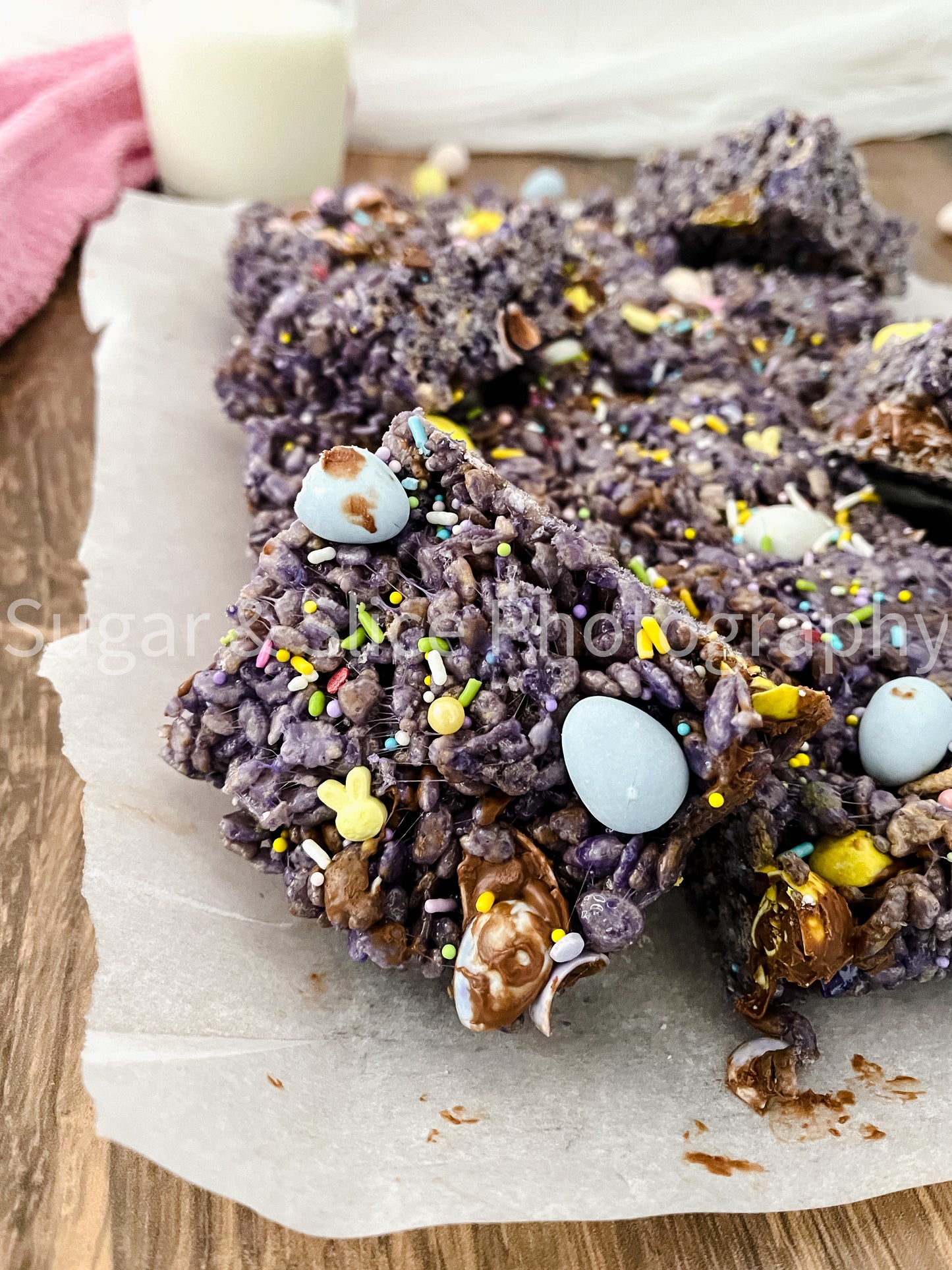 Easter Rice Crispy Squares on Russian Oak
