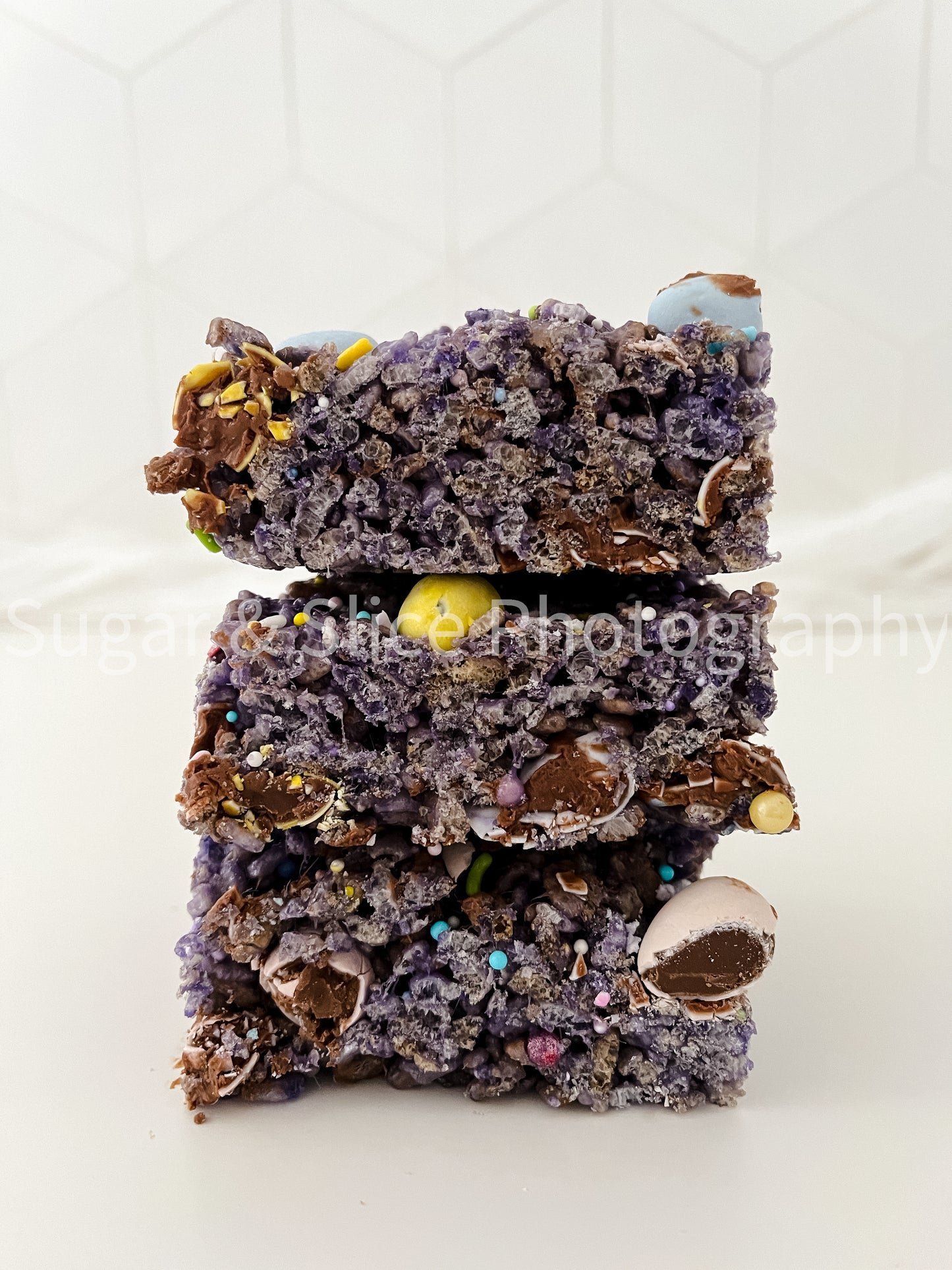 Easter Rice Crispy Squares on White