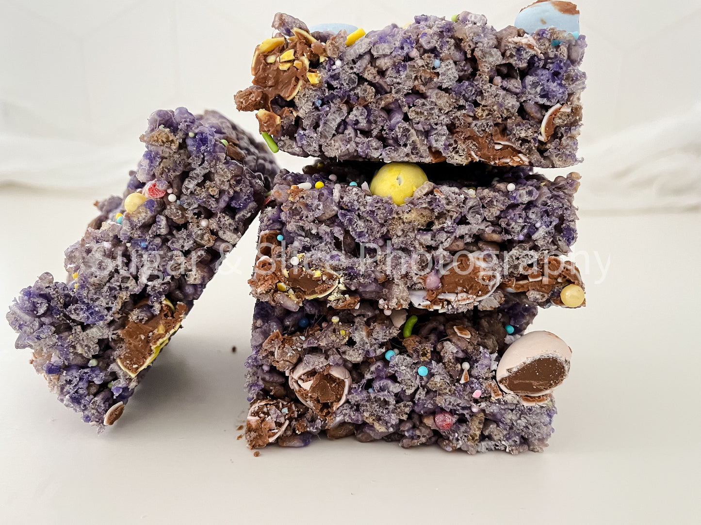 Easter Rice Crispy Squares on White