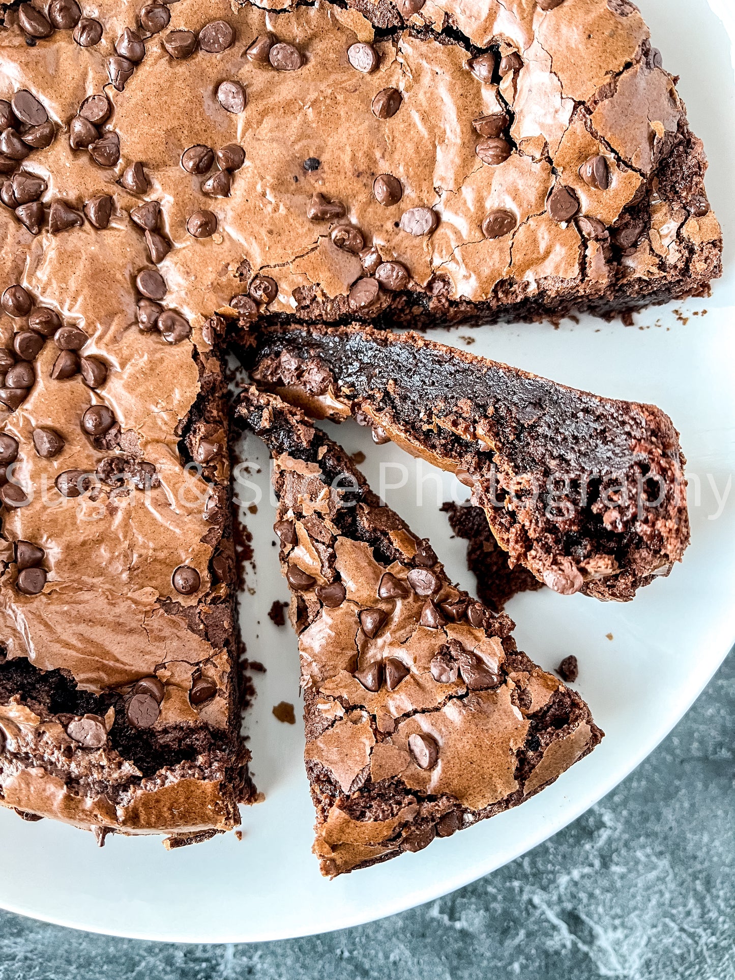 Gluten Free Brownies on Black Slate