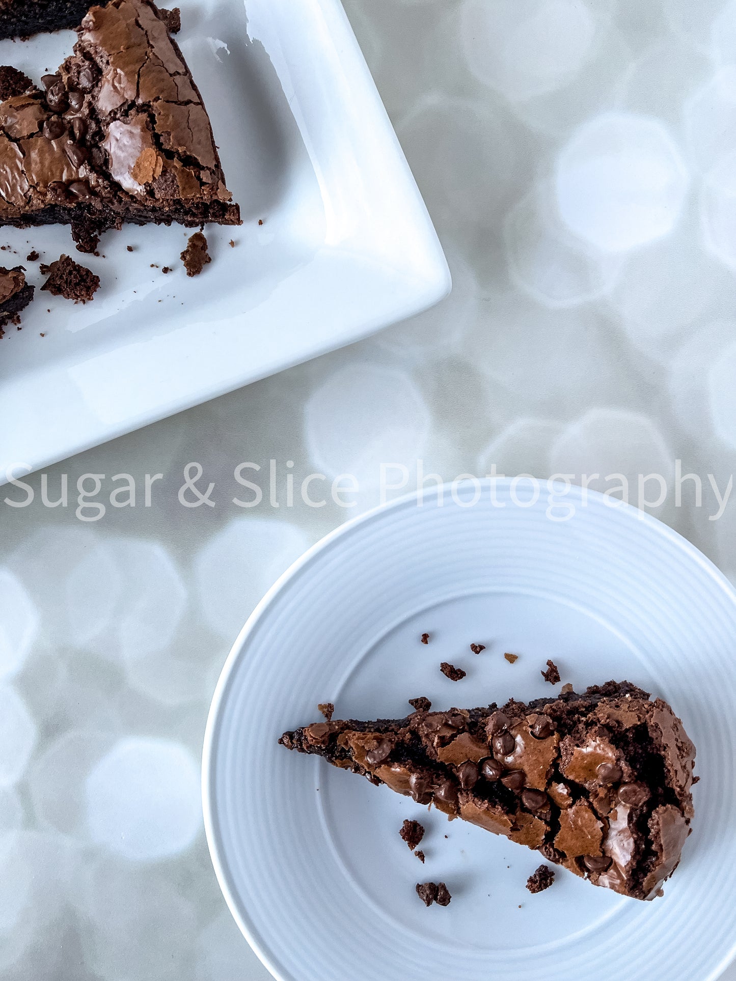 Gluten Free Brownies on Lilac Ash Bokeh
