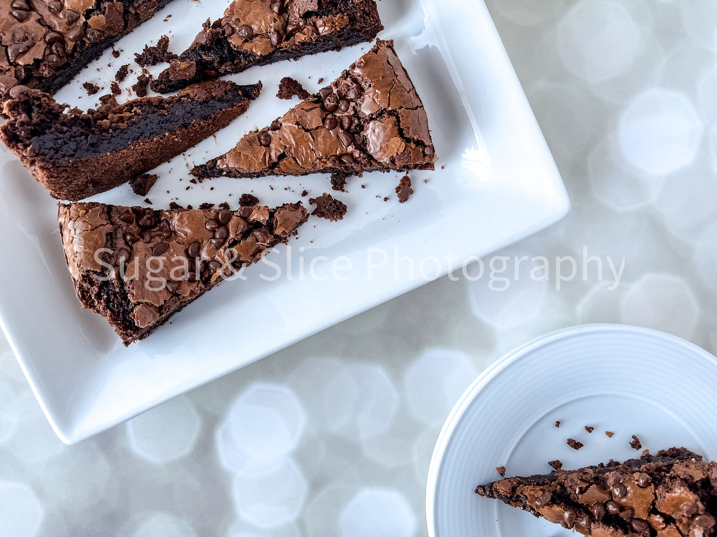 Gluten Free Brownies on Lilac Ash Bokeh