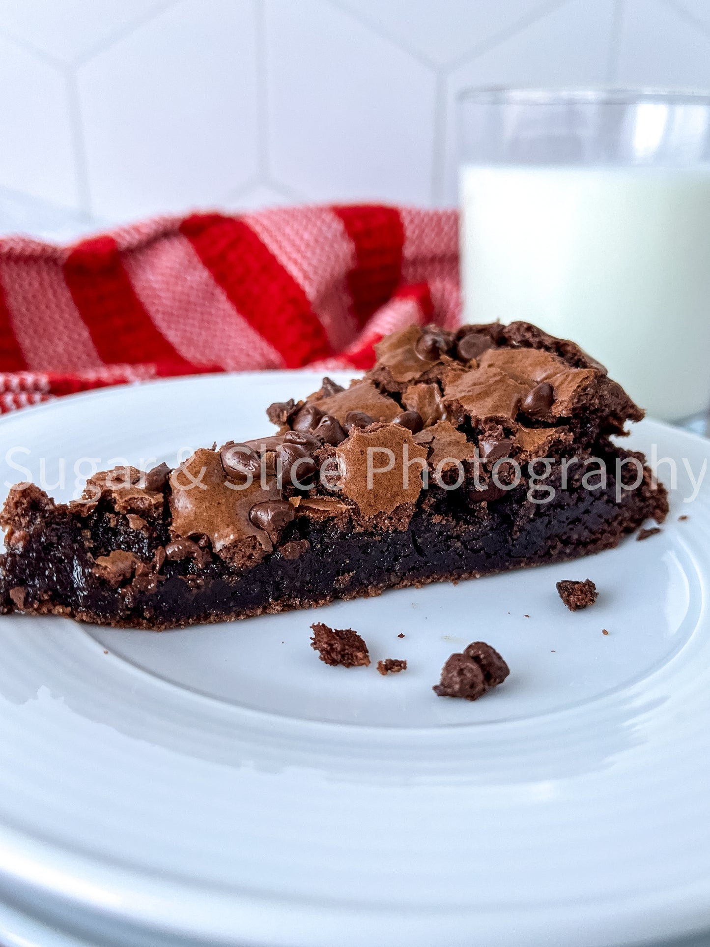 Gluten Free Brownies on White Ceramic Subway Tile