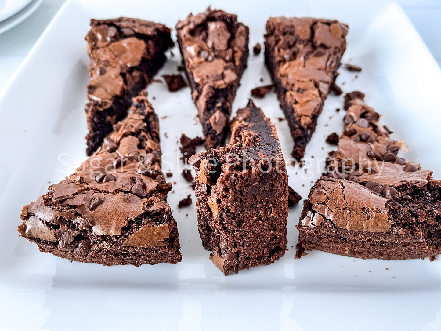 Gluten Free Brownies on White Ceramic Subway Tile