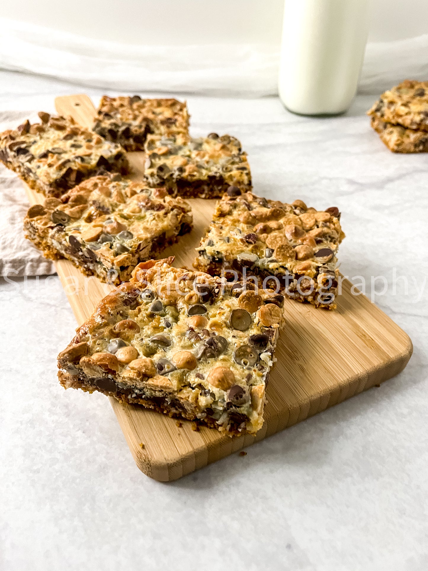 Magic Butterscotch Bars on Marble