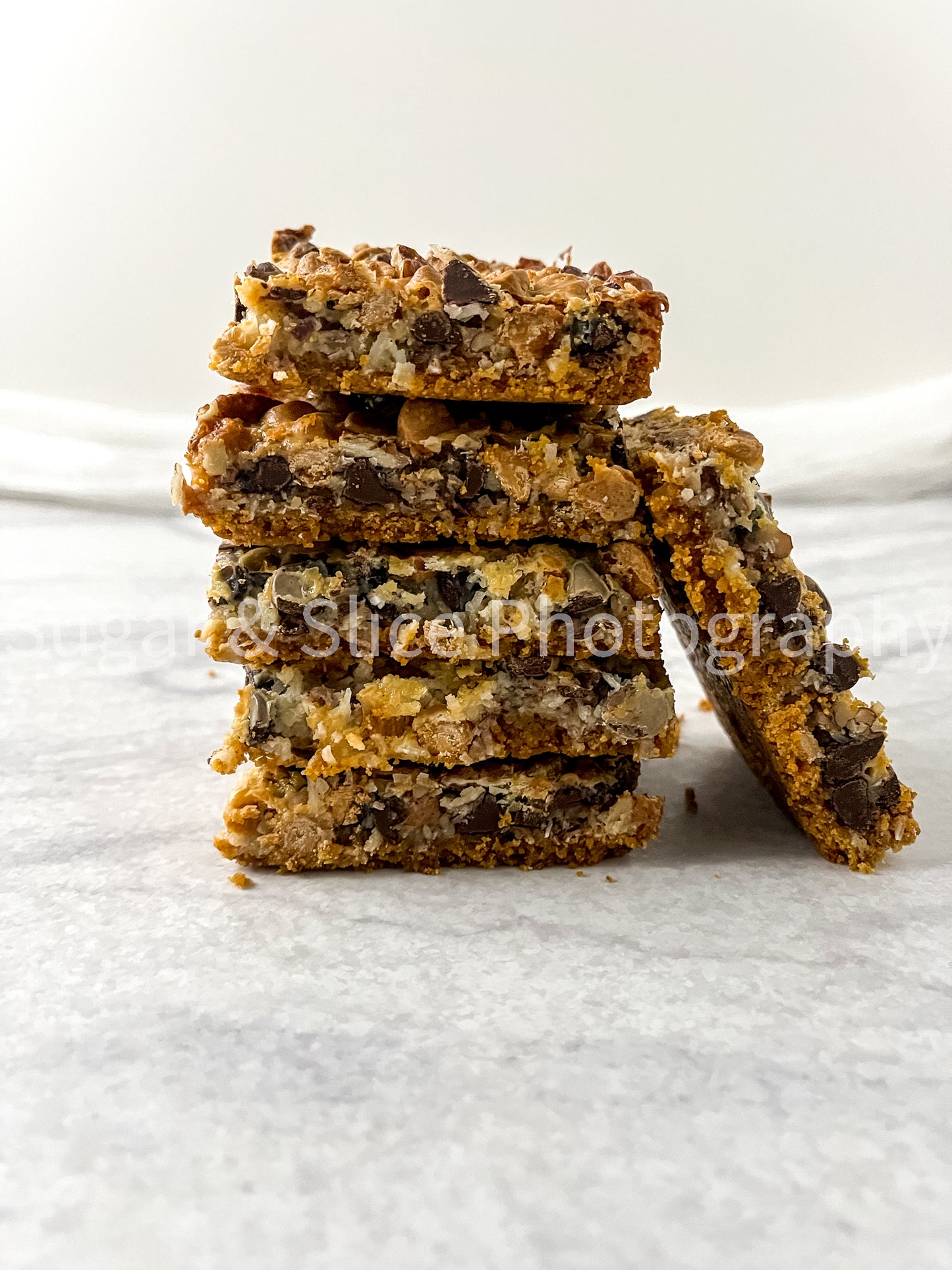 Magic Butterscotch Bars on Marble