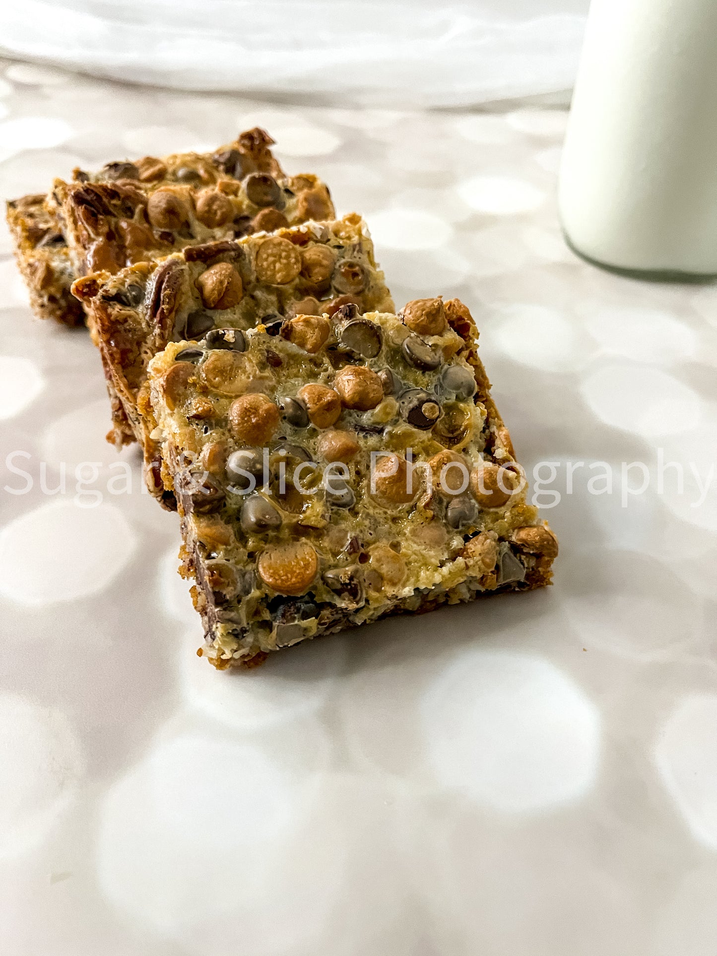 Magic Butterscotch Bars on Lilac Ash Bokeh