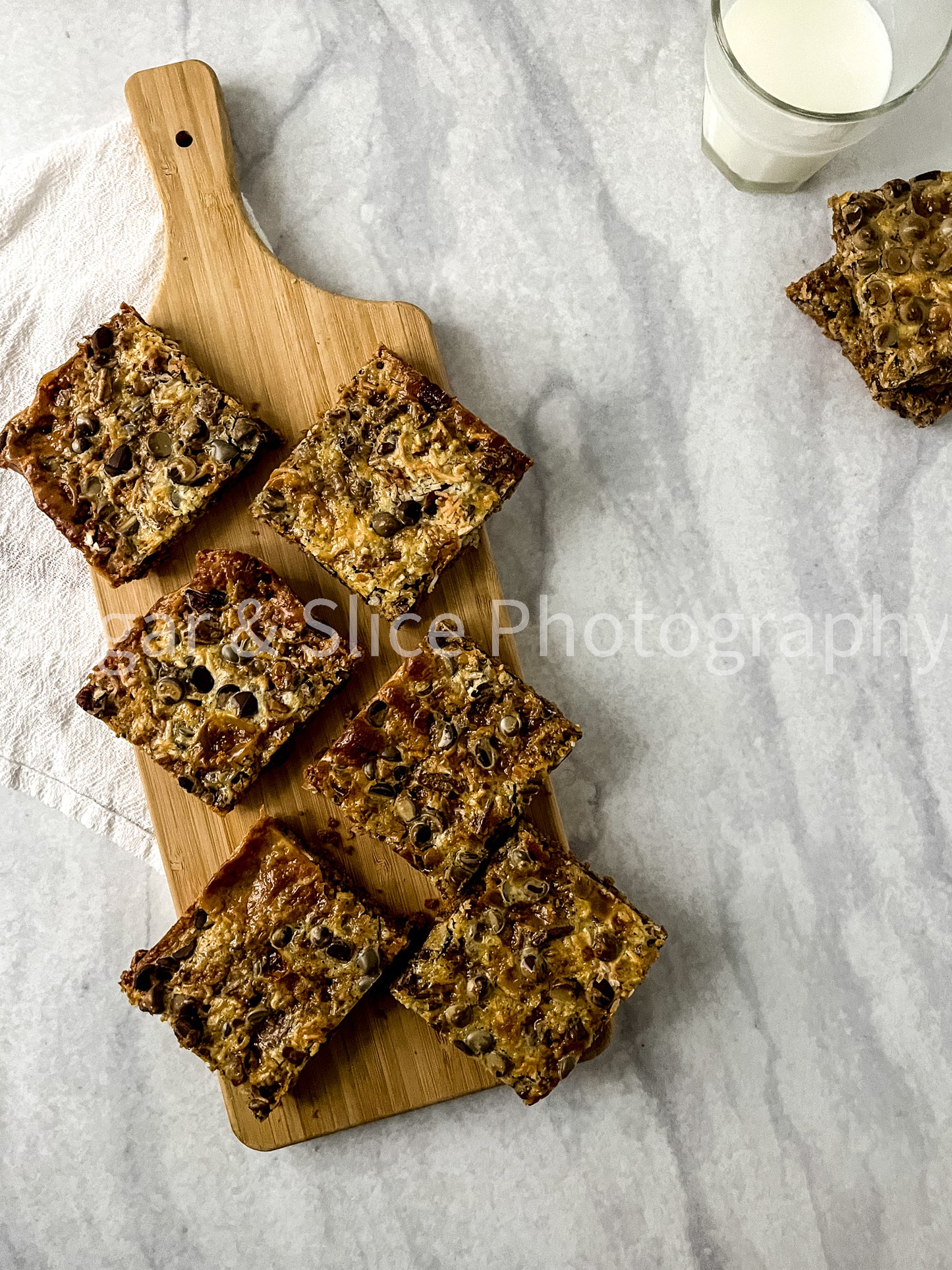 Magic Toffee Bars on Marble