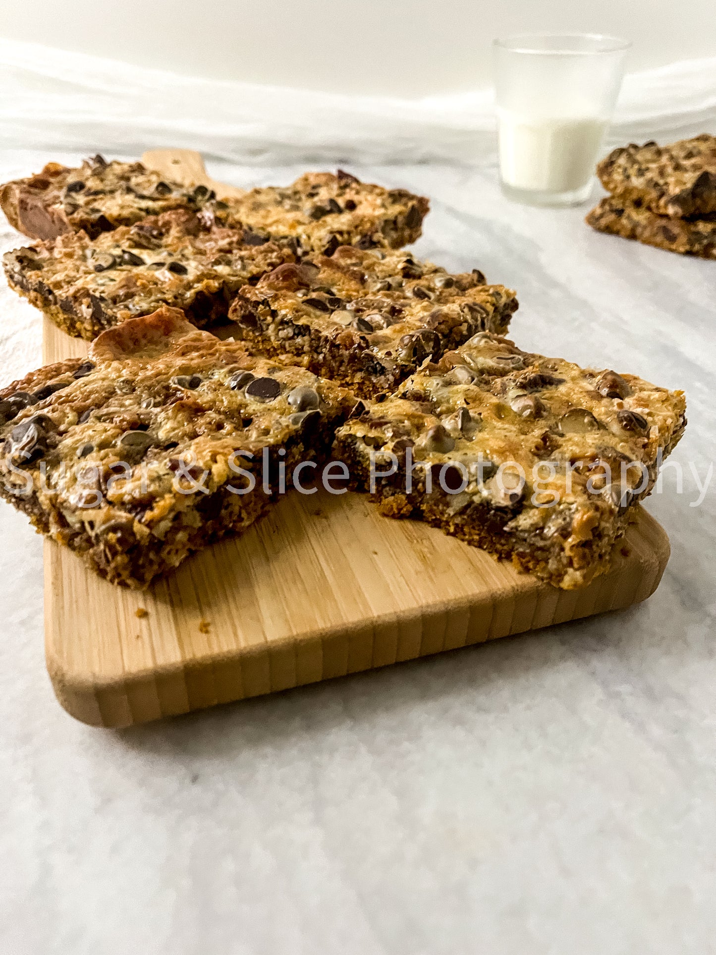 Magic Toffee Bars on Marble