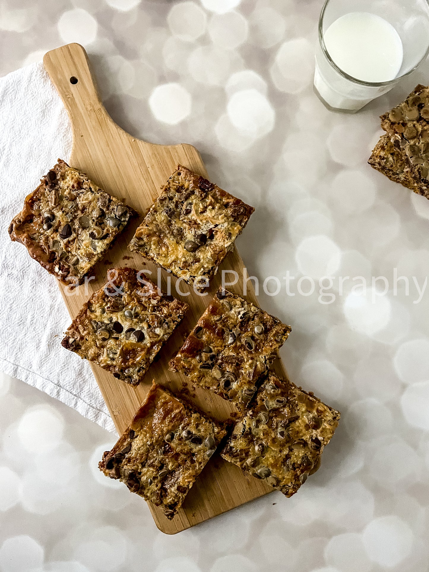Magic Toffee Bars on Lilac Ash Bokeh