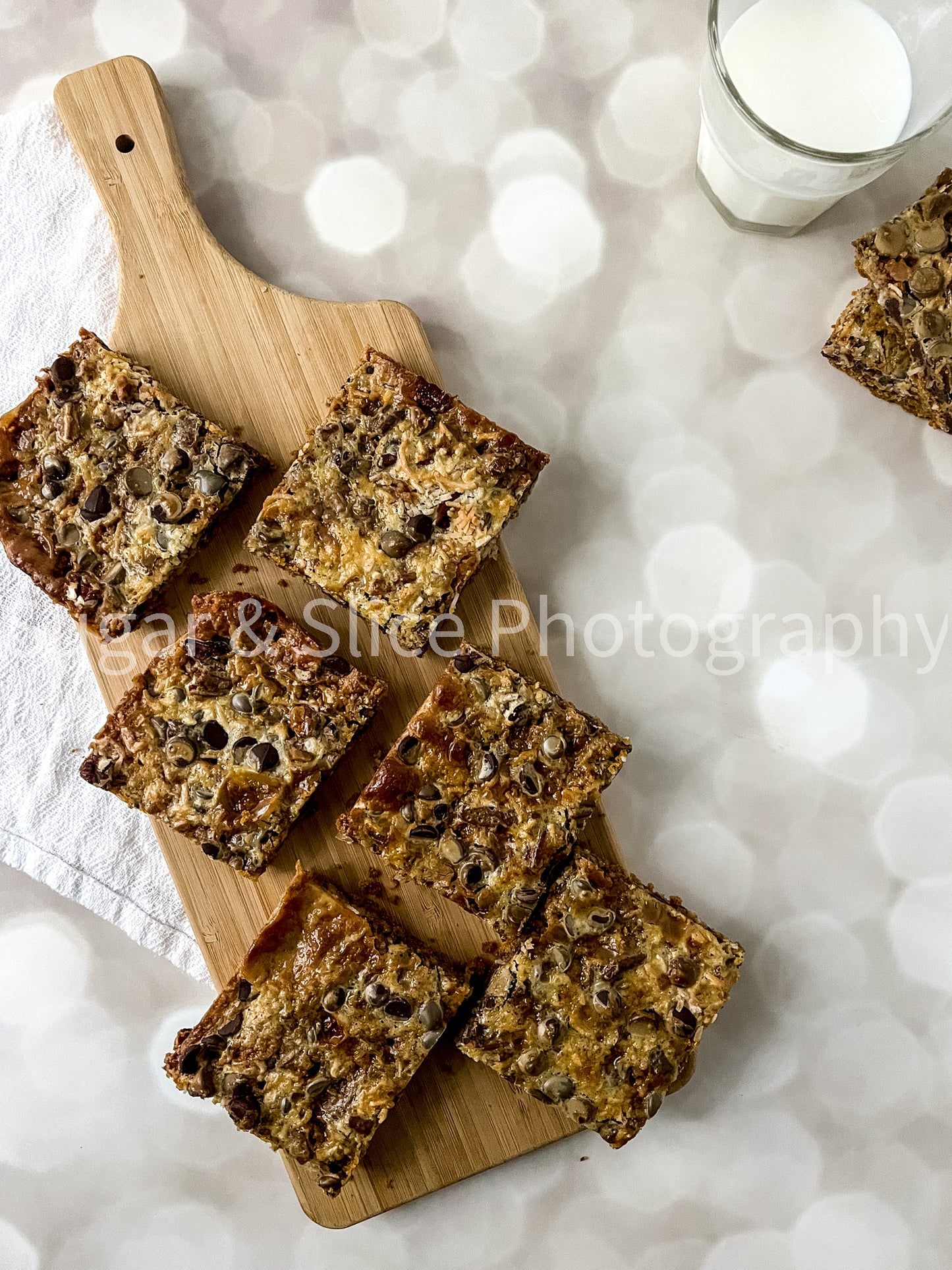 Magic Toffee Bars on Lilac Ash Bokeh