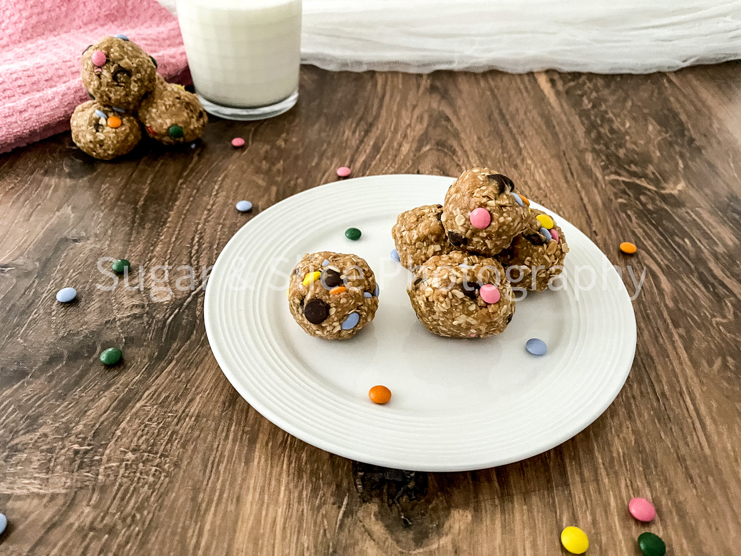 Peanut Butter Oatmeal Balls on Russian Oak
