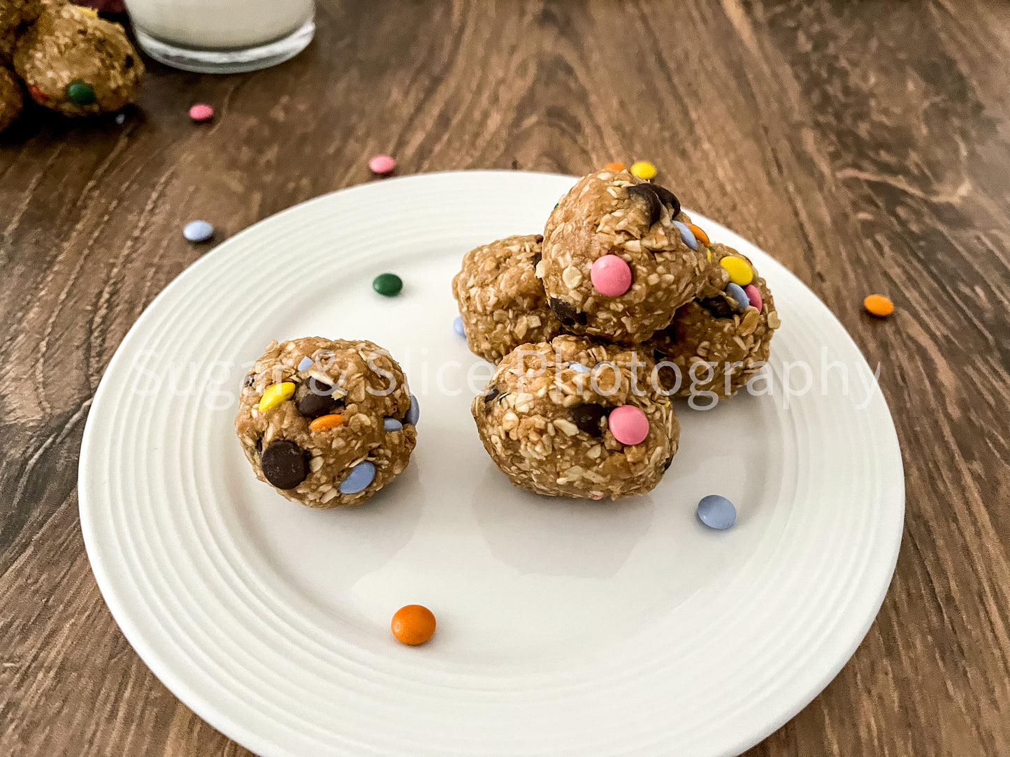 Peanut Butter Oatmeal Balls on Russian Oak