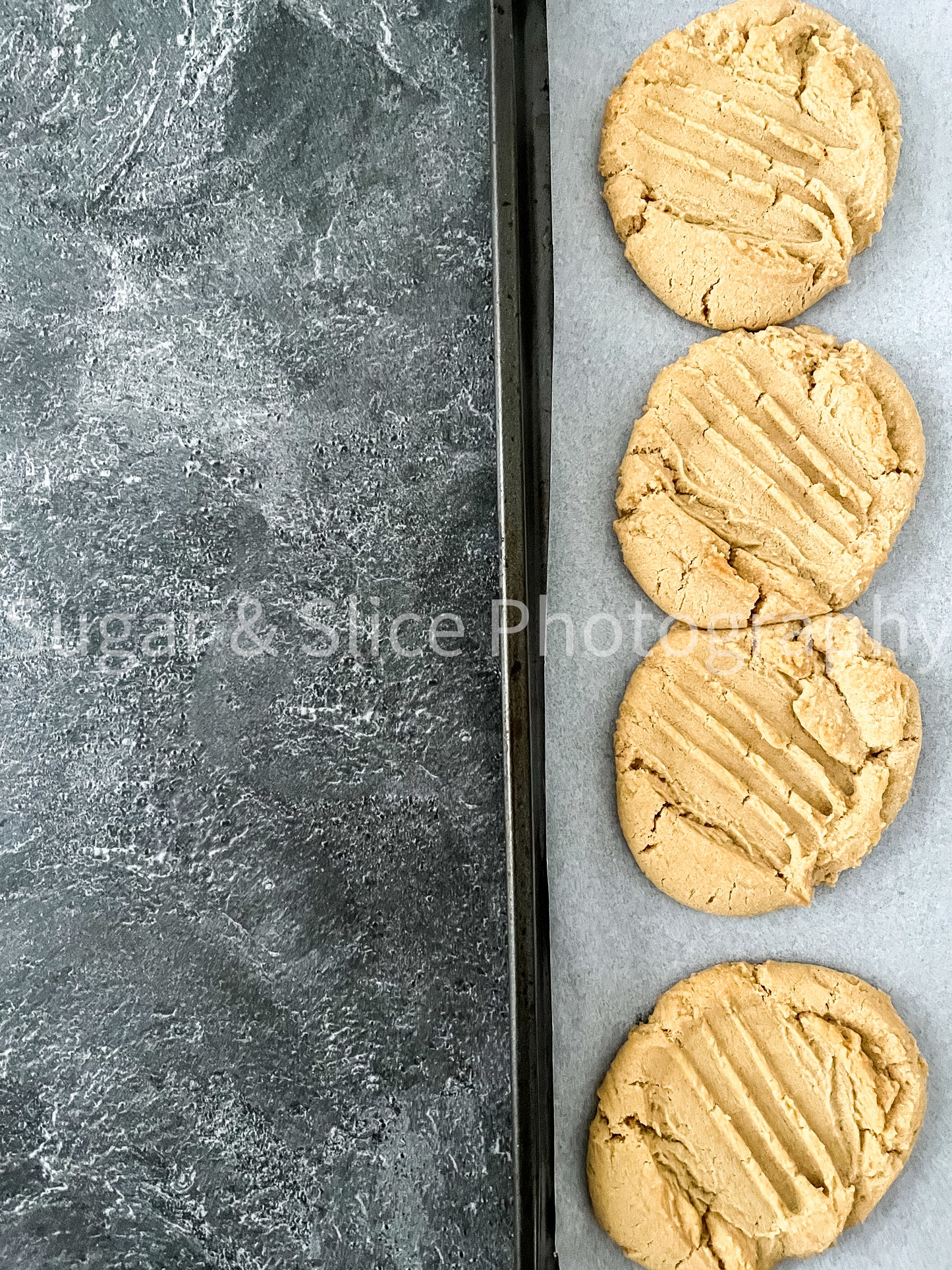 Peanut Butter Cookies on Black Slate