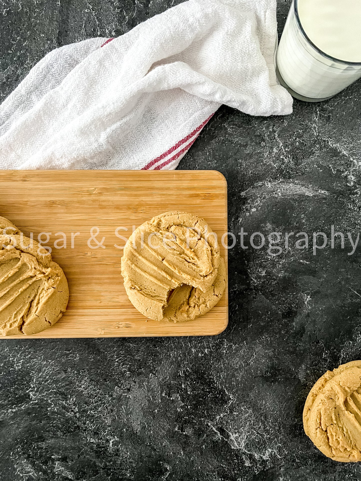 Peanut Butter Cookies on Black Slate