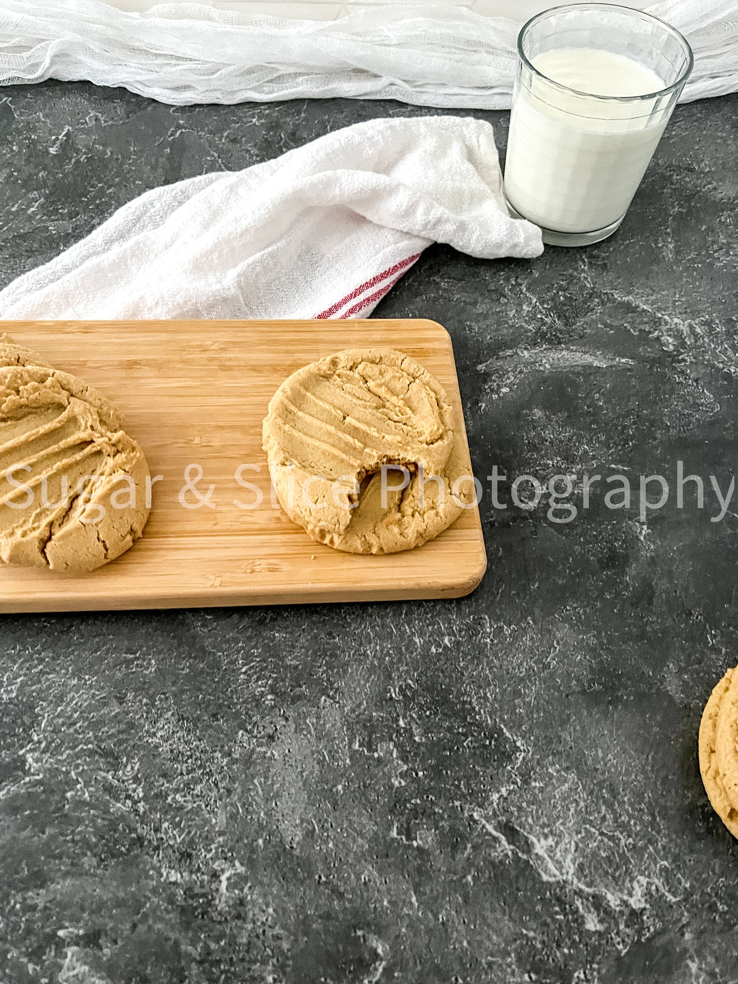 Peanut Butter Cookies on Black Slate