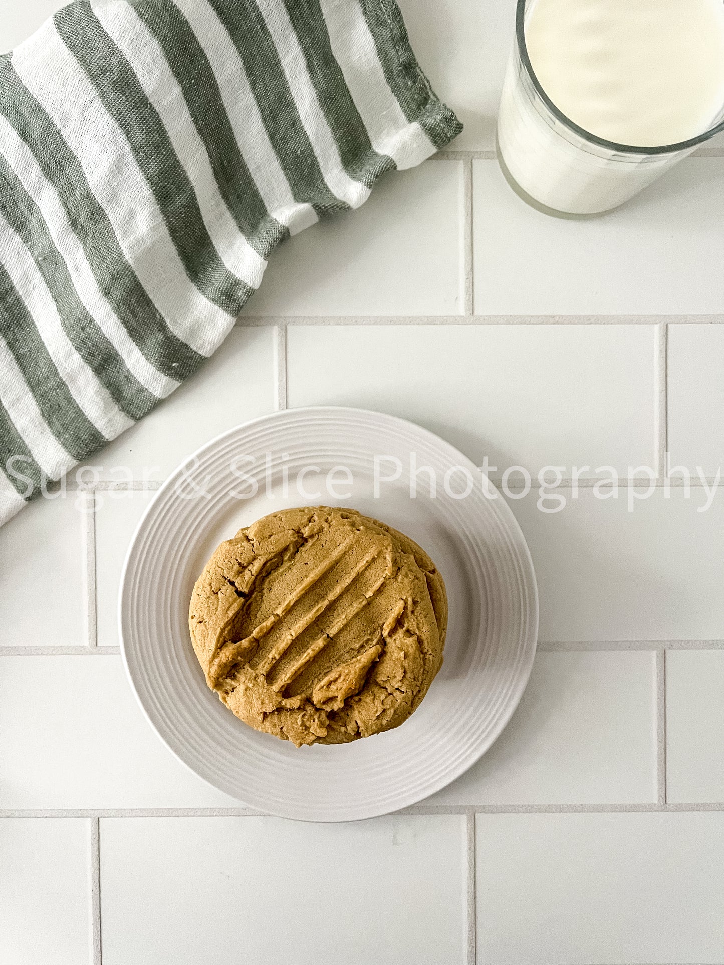 Peanut Butter Cookies on Ceramic Subway Tile